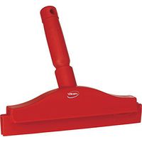 Vikan 77114 Rubber Polypropylene Frame Bench Double Blade Squeegee, 10", Red