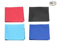 Micro Fiber Cleaning Cloths for RX Eyeglasses, Sunglasses, Computer Screens, Lenses (Variety, 100)