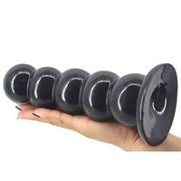 7.87in 5balls Safe Real Soft Simulation Strong Suction Real SE-Toy Stick for Women, Black