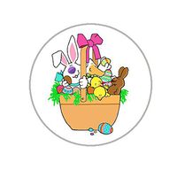 Easter Envelope Seals - 1.2" Easter Stickers - 144 Fun Holiday Stickers (Easter Basket)