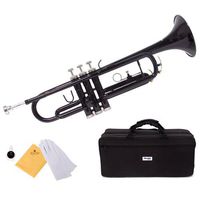Mendini by Cecilio MTT-BK Trumpet, Black, Bb