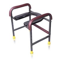 Mobile Commode Chairs, U-Type with Grab Bars Paint Rust Non-Slip Height Adjustable 30-50cm Thicker Steel Old Man Pregnant Women Balance Assist
