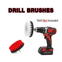 Grout Cleaner Drill Brush, Clean Tile, Spin Scrubber Clean Stone and Brick, Baseboard Cleaner Tool, Shower Door Cleaner 2 Brushes Soft and Stiff