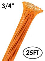 Electriduct 3/4" PET Expandable Braid Sleeving Flexible Wire Mesh Sleeve - 25Ft (Orange)