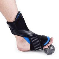 JM-D Plantar Fasciitis Night Splints for Foot Drop Orthotic Brace and a Hard Spiky Massage Ball Roller for Orthotic Achilles Tendinitis Pain Relief and Rehabilitation Universe Size Fits Left, Right