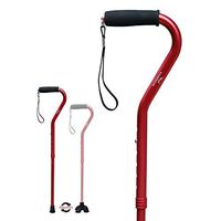 KingGear Adjustable Cane for Men & Women - Lightweight & Sturdy Offset Walking Stick - Mobility Aid for Elderly, Seniors & Handicap (Red)