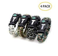 WYYHAA Survival Paracord Bracelet, 5 in 1 Survival Bracelet Kit Fits Men Women Kids for Hiking Camping,Camouflagea
