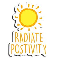 Radiate Positivity Sun Sticker Positive Stickers Waterbottle Sticker Tumblr Stickers Laptop Stickers Vinyl Stickers