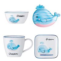 Bowl Bowl, creative cartoon children's ceramic tableware, household baby bowl, plate, milk cup, fruit dessert bowl, porridge bowl, cute hand-painted tableware Hotel tableware home noodles boiled fish