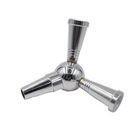 KKDUCK Hookah Hose Adaptor Splitter 1 to 2 Connector Shisha Joint Auto-Seal Smoking Accessories (Silver)