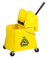 M2 Professional 40 Qt/30 L Elephant Foot Mop Bucket with Down Press Wringer with Wheels - Yellow