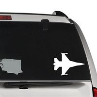 USAF Military F-16 Fighting Falcon Jet Plane REMOVABLE Vinyl Decal Sticker For Laptop Tablet Helmet Windows Wall Decor Car Truck Motorcycle - Size (07 Inch / 18 Cm Wide) - Color (Matte White)