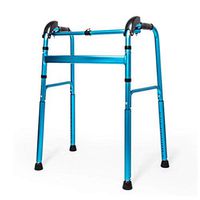 Walker Aid for Elderly,Aluminum Walker Can Self-Adjust The Elderly Walker Four Feet Cane Blue Rehabilitation Supplies (Color : Blue)
