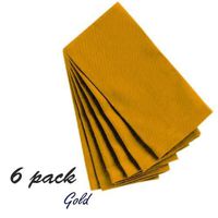 JB Linen Egyptian Cotton 600-Thread-Count 6-Piece Dinner Napkins 12" x 12" Color Gold Solid (Set Contains Half Dozen Napkins)