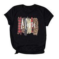 Xia&Han Women Mother's Day Tops Solid Color O Neck Tee Letter Print Shirt Shorts Sleeve Blouse Casual Tunic for Gift