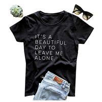 Meikosks Ladies Short Sleeve Pullover Fashion Letter Printed Tshirt Short Sleeve Tops Black
