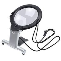 2 in 1 Hands Free Hands-Free Magnifying Glass with Light & Neck Cord LED Illuminated Magnifier for Reading Sewing Crafts Handcraft Hobby