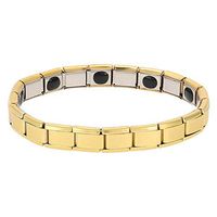 Magnetic Bracelet, Simple Style Unisex Titanium Steel Bracelet Wristband Jewelry Bangle for Men and Women Arthritis Pain Relief Health Energy (Gold)