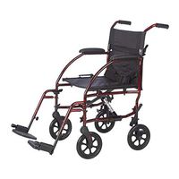 Lifestyle Mobility Aids 19" Deluxe Ultra Compact Aluminum Companion Transport Chairs (Laser Red)