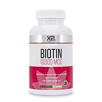 XPure Nutrition Biotin 10000mcg Healthy Hair, Skin & Nails Non-GMO Vegetarian Formula 90 Caps