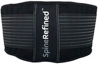 Lumbar Support Back Brace by SpineRefined-Premium Low Back Pain Support/Relief with Dual Compression Adjustable Premium Elastic Straps, Real Hook&Loop Closure, Breathable Fabric