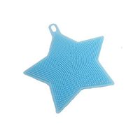 LNGRY 1pc Star Shape Silicone Sponge Scrubber Brush Scrubber Cleaning Kitchen Home Wash Washing Tools (Blue)