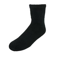 Extra Wide Sock Co. Men's Cotton Wide Comfort Fit Quarter Socks, Black