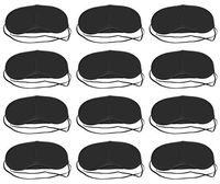 Shapenty Black Eye Mask Shade Cover Blindfold Game Travel Nap Sleep Aid Cover Eyeshade Light Guide Relax Night Sleeping Cover with Nose Pad for Men Women, 12PCS