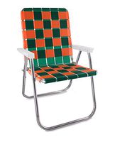 Lawn Chair USA Folding Aluminum Webbing Chair (Classic, Green//Orange)