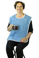 Terry Adult Bibs with Velcro Closure - 18x30-3 Pack ((1) Yellow (2) Blue)