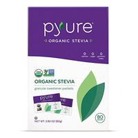 Organic Stevia Packets, Natural Sweetener, 0 Calorie, 80 Count (Pack of 6)