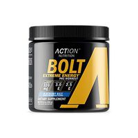 Action Nutrition Bolt Extreme Energy Supplement Drink - Pre Workout Powder to Boost Energy, Focus and Performance - 30 Servings, Blueberry Haze