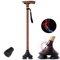 ZWQ Old Man Stick with Lamp Intelligent Wood Color Multifunctional Crutch Scalable Lighting Rod Old Outdoor Walking Stick,A