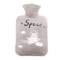 Kaptin Large 2L Capacity with Soft Plush Cover Hot Water Bottle Large Luxury Cooling Cold Hot Water Bottle for Bed Warm Quick Pain Relief Back Neck Waist Legs (2L, Oyster Gray)