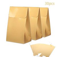 ZOOYOO Gold Foil Party Goody Small Gift Bags,30 Fancy Gold Favors Bags,Gold Treat Bags Pack of 30