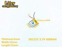 3.7V 60mAh 501417 Lithium Polymer Rechargeable Battery Lithium Polymer Li-Po Battery for MP4 GPS MP3 Bluetooth Stereo DIY Gift