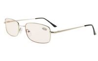 Eyekepper Computer Readers Bridge-Flex Memory Titanium Mens Womens Spring Hinges Computer Reading Glasses Silver(Amber Lens, 2.50)