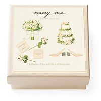 Karen Adams Marry Me Gift Enclosure Box of 8 Assorted Cards with Envelopes