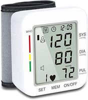 QIYUE Wrist Blood Pressure Monitor for Home, Digital Automatic Measure Blood Pressure with Heart Rate Pulse Detection, Large LCD Screen Display 2 User Mode with 198 Memory Capacity