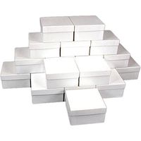 FindingKing 25 White Swirl Cotton Boxes Bracelet Gift Box Display 3.75"
