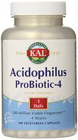 KAL Acidophilus 500 Million Viable Organisms Probiotic-4 Capsules, 100 Count