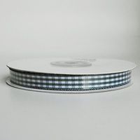 Polyester Gingham Ribbon, 3/8-inch, 25-Yard (Black)