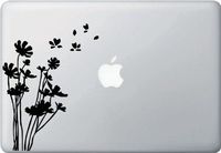 Flowers in the Wind - Macbook or Laptop Vinyl Decal Sticker (Black)