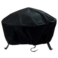 Sunnydaze Round Outdoor Fire Pit Cover - Waterproof and Weather Resistant Black Heavy Duty Vinyl PVC with Drawstring Closure - 80 Inch