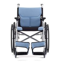 Wheelchair Medical Equipment Aluminium Folding Self Propel with Elbow Brake Dust Cover, Widened Elastic Armrest, Seat Width 44cm, Folding Size 99.53372cm, Suitable for The ELD