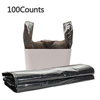 Trash Bags, Ancho 4 Gallon Handle Trash Bag Strong Thicken Garbage Bags Wastebasket Bags for Kitchen Bedroom Toilet Office Rubbish Bin 100 Counts（Black）