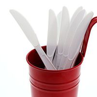 AmerCare Heavy White Polystrene Knives, Case of 1000 (10 Boxes of 100)