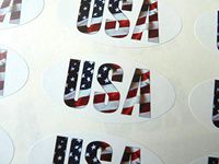 Pack of 30 USA Flag Seals, 51x25mm Oval Seal Labels, Stickers for Craft, Decoration, Gift Wrapping, Presents, Envelopes, Bags or Cards