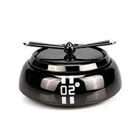 QBUC Car Air Freshener Solar Energy Rotating Cologne Car Aromatherapy Diffuser Interior Decoration Accessories Essential Oil Diffuser for Car Home(Black)