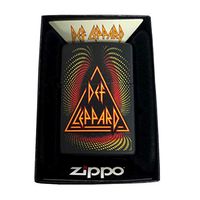 Zippo Custom Lighter - Matte Black Def Leppard Logo Design Hard Rock Heavy Metal Music Band